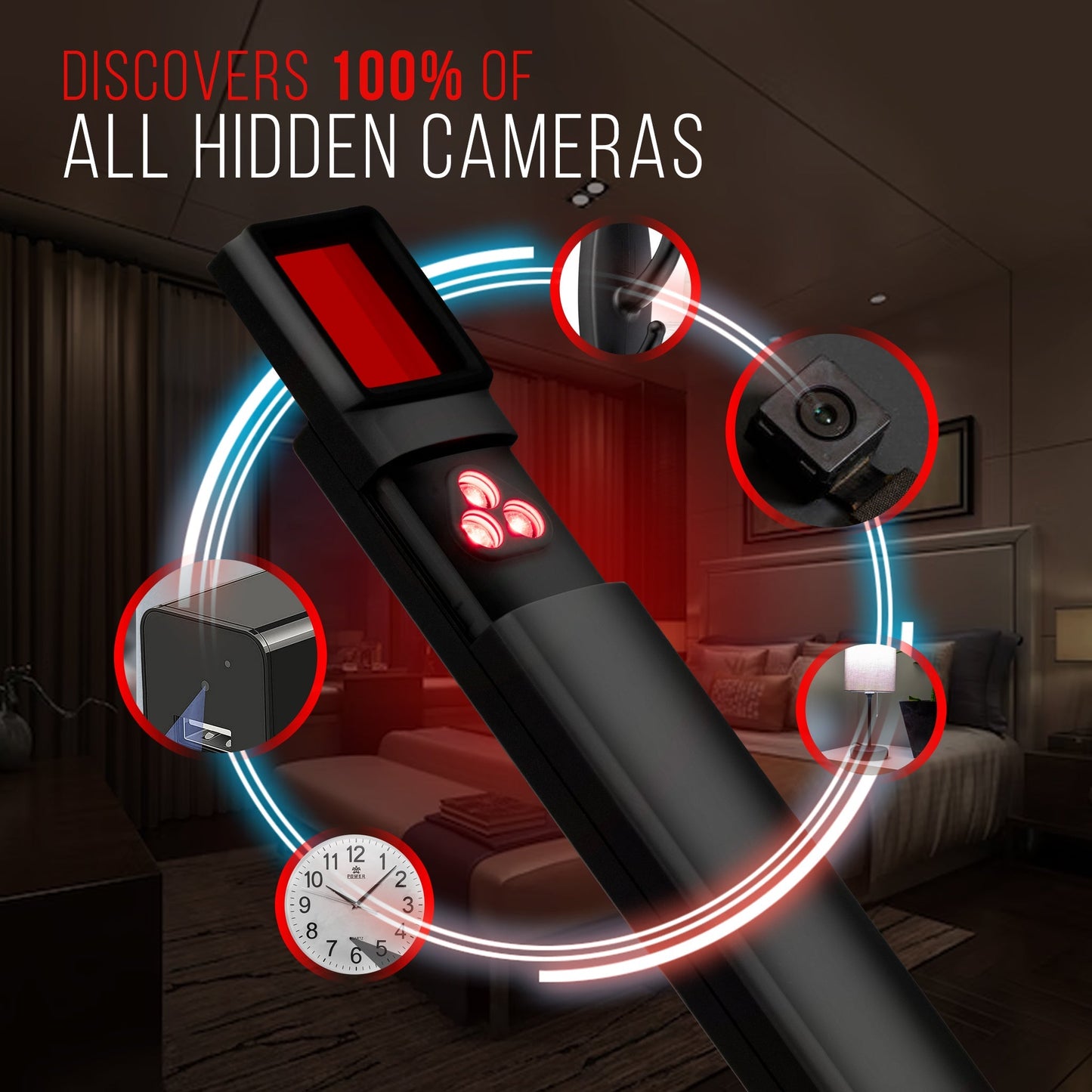 Hidden Camera Detector (MilitaryGrade, with Built-In RF And GPsTracking Detection)