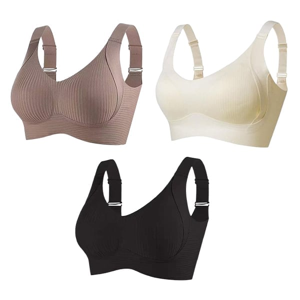 Last Day -🏆️Women's Ribbed Push Up Adjustable Wireless Bra