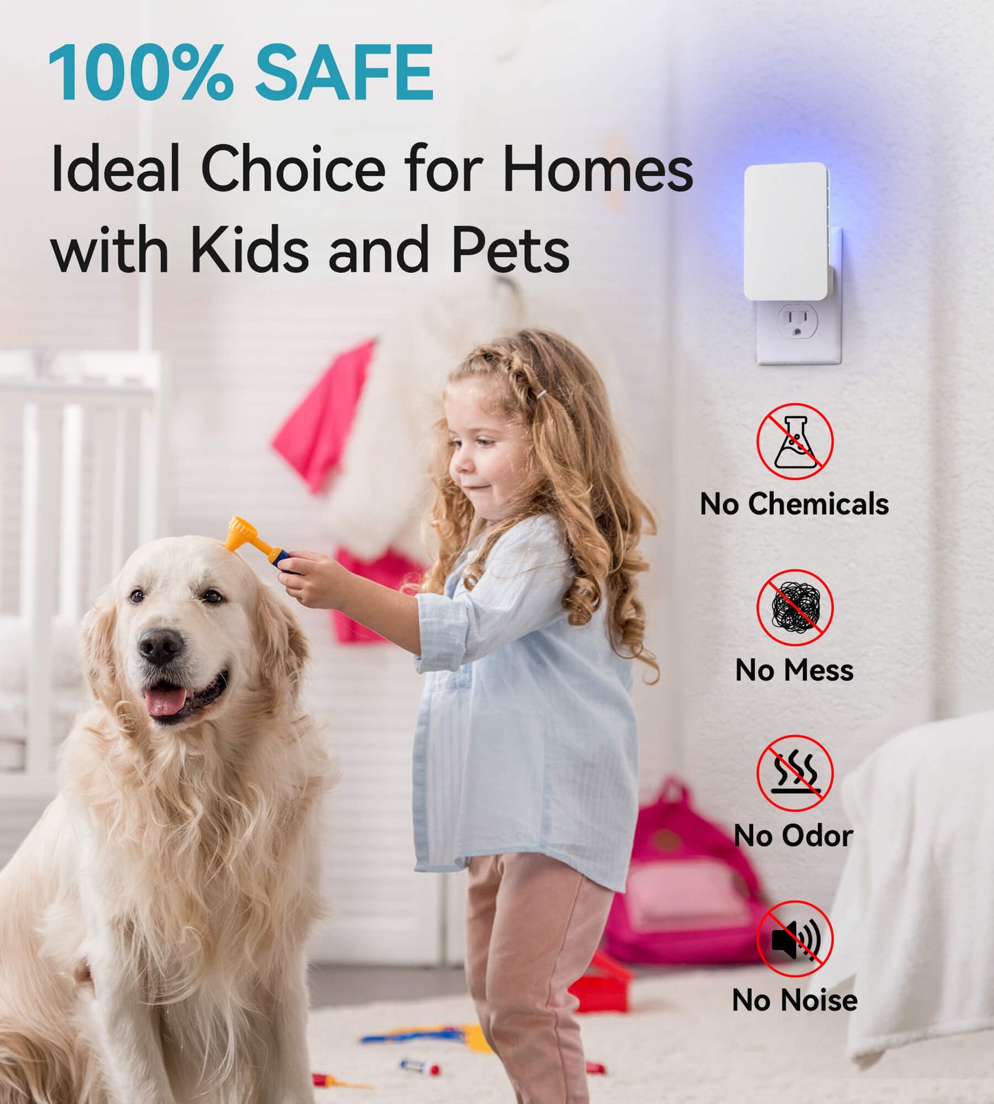 Double-Sided Indoor Flying Insect Trap - Plug-in Bug Catcher for Flies, Mosquitoes, Moths & More