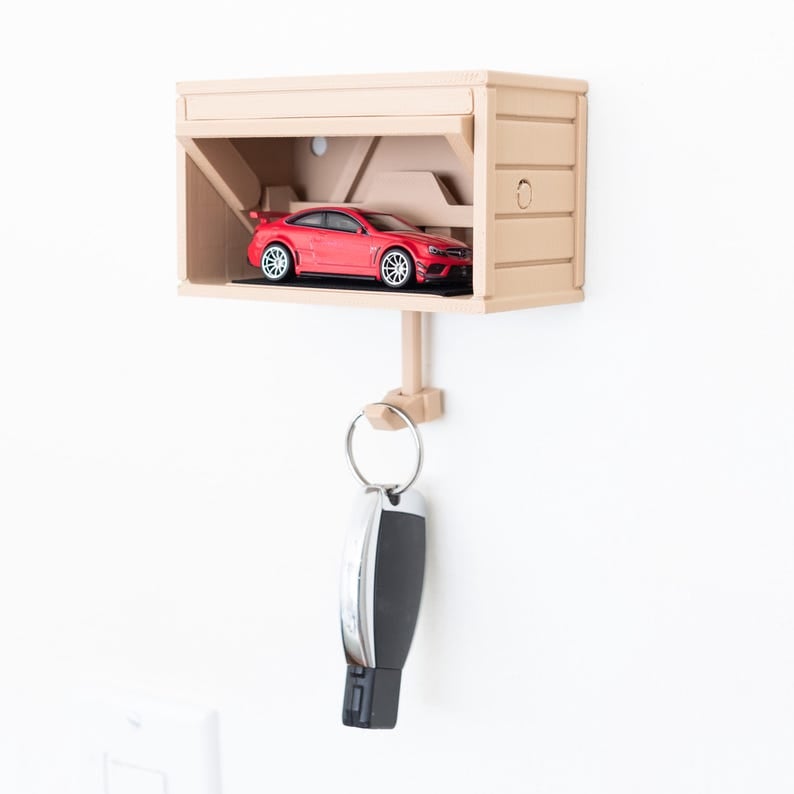 Car Garage Key Holder with Opening Door