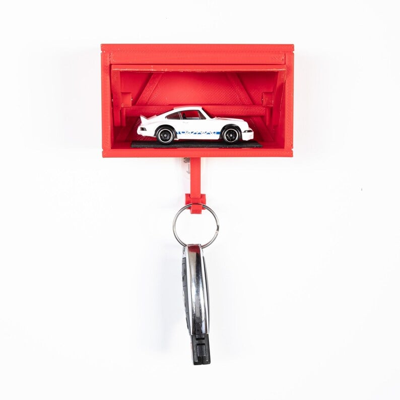 Car Garage Key Holder with Opening Door