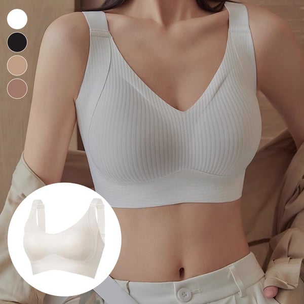 Last Day -🏆️Women's Ribbed Push Up Adjustable Wireless Bra