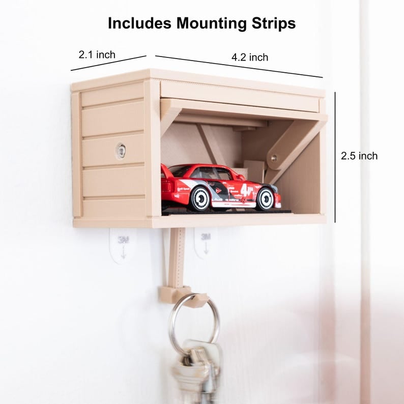 Car Garage Key Holder with Opening Door