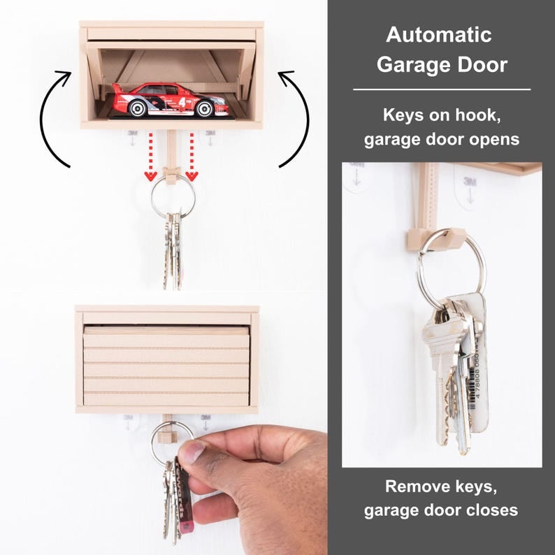 Car Garage Key Holder with Opening Door