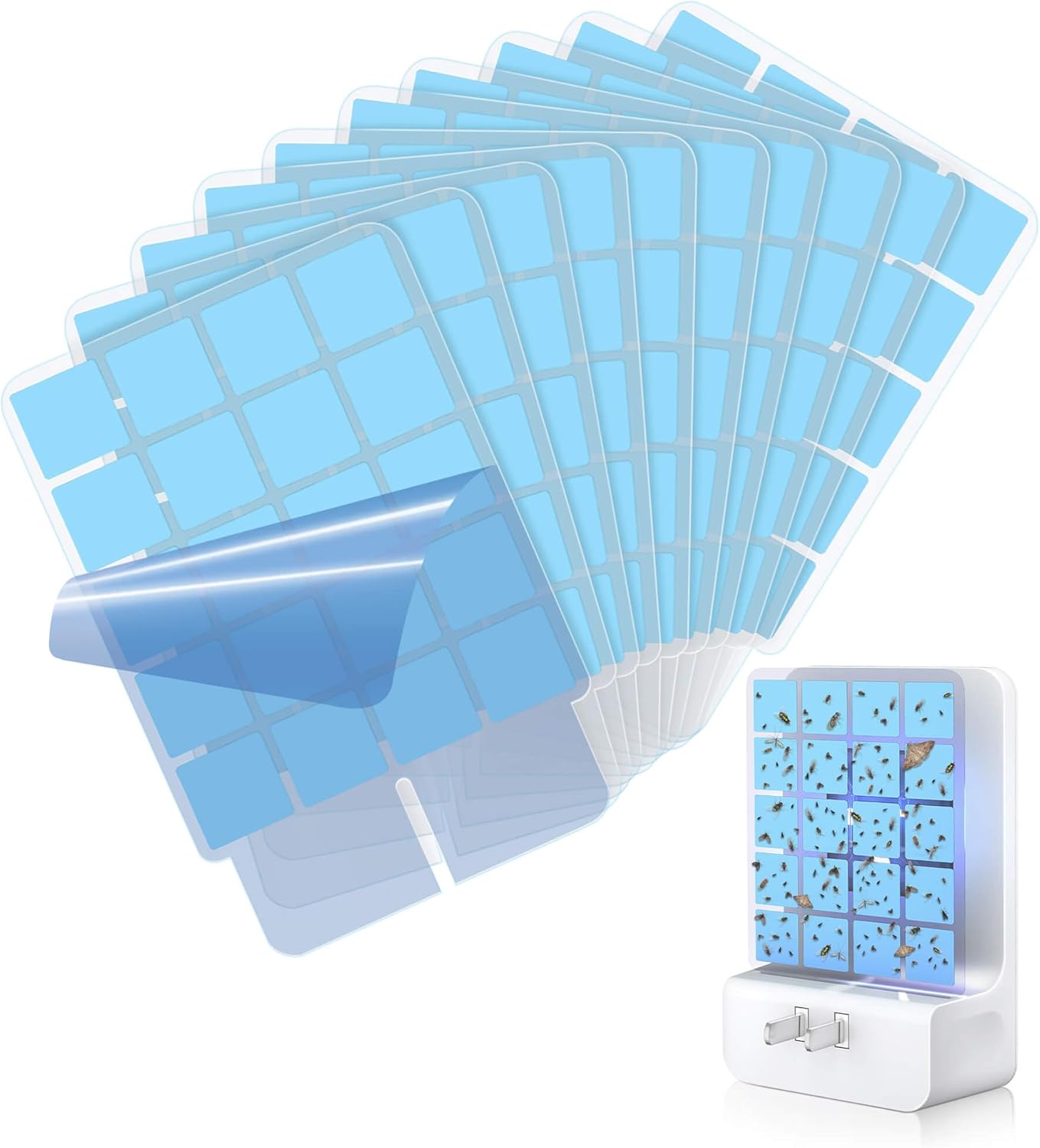 Double-Sided Indoor Flying Insect Trap - Plug-in Bug Catcher for Flies, Mosquitoes, Moths & More
