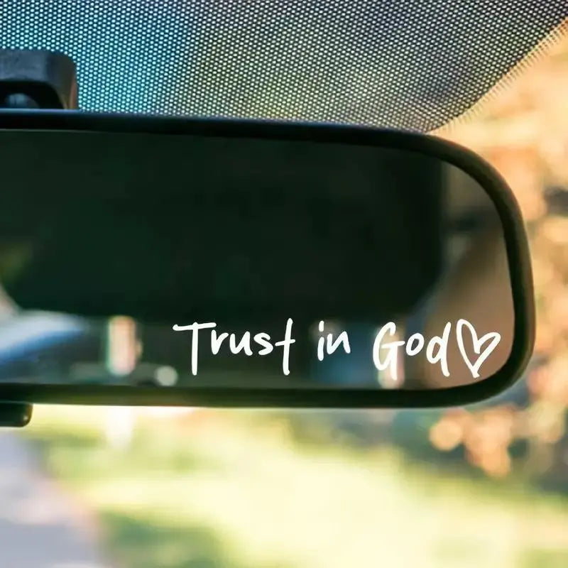 Trust in God Car Rearview Mirror Sticker, Car Rearview Mirror Decal,  Inspirational Vinyl Sticker, Ideal Christian Gift