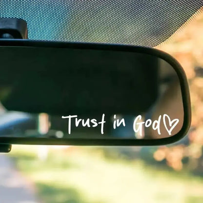 Trust in God Car Rearview Mirror Sticker, Car Rearview Mirror Decal,  Inspirational Vinyl Sticker, Ideal Christian Gift