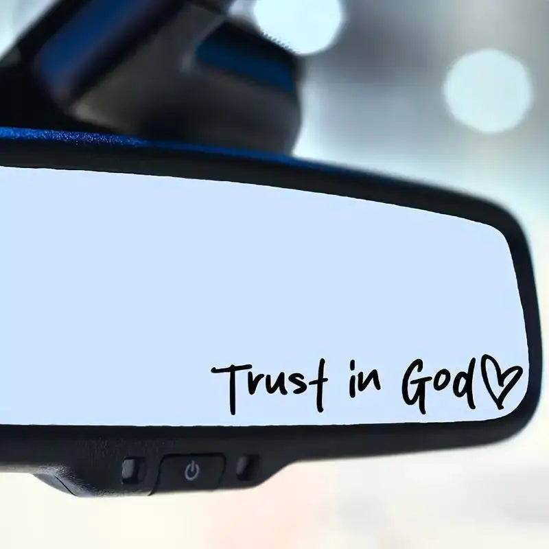 Trust in God Car Rearview Mirror Sticker, Car Rearview Mirror Decal,  Inspirational Vinyl Sticker, Ideal Christian Gift