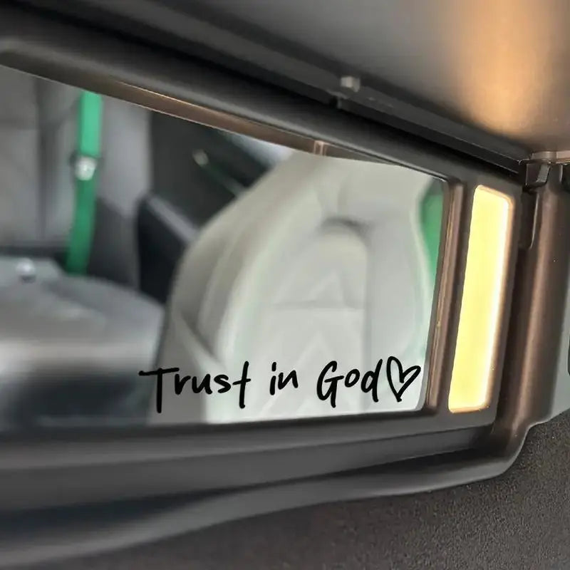 Trust in God Car Rearview Mirror Sticker, Car Rearview Mirror Decal,  Inspirational Vinyl Sticker, Ideal Christian Gift