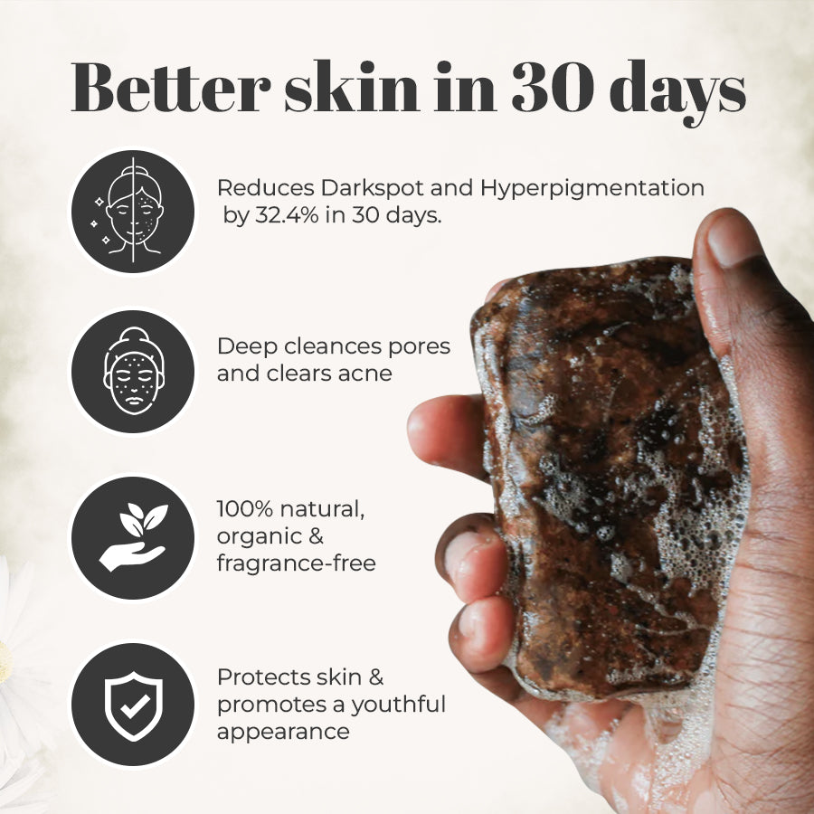 Premium Raw African Black Soap - Experience the Power of Nature for Your Skin