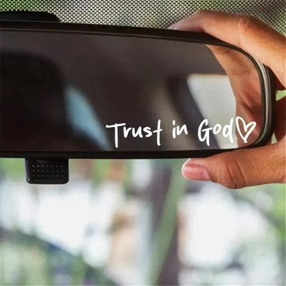 Trust in God Car Rearview Mirror Sticker, Car Rearview Mirror Decal,  Inspirational Vinyl Sticker, Ideal Christian Gift