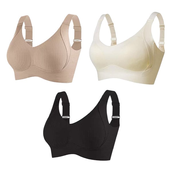 Last Day -🏆️Women's Ribbed Push Up Adjustable Wireless Bra