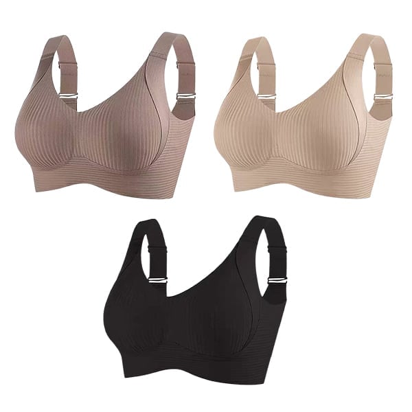 Last Day -🏆️Women's Ribbed Push Up Adjustable Wireless Bra