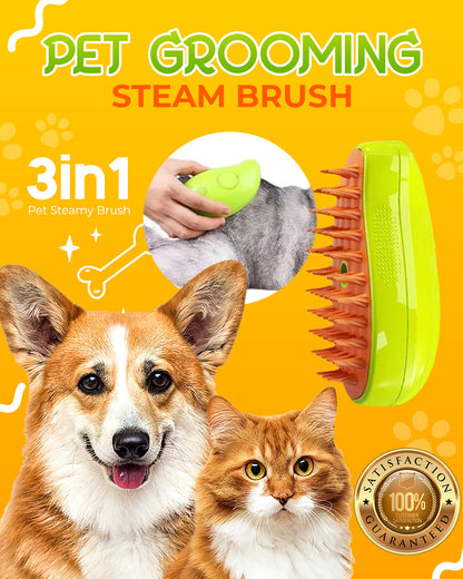 Pet Grooming Steam Brush