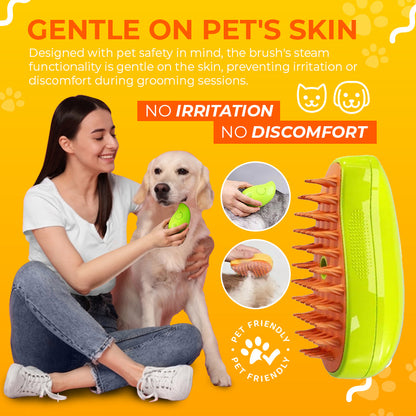 Pet Grooming Steam Brush